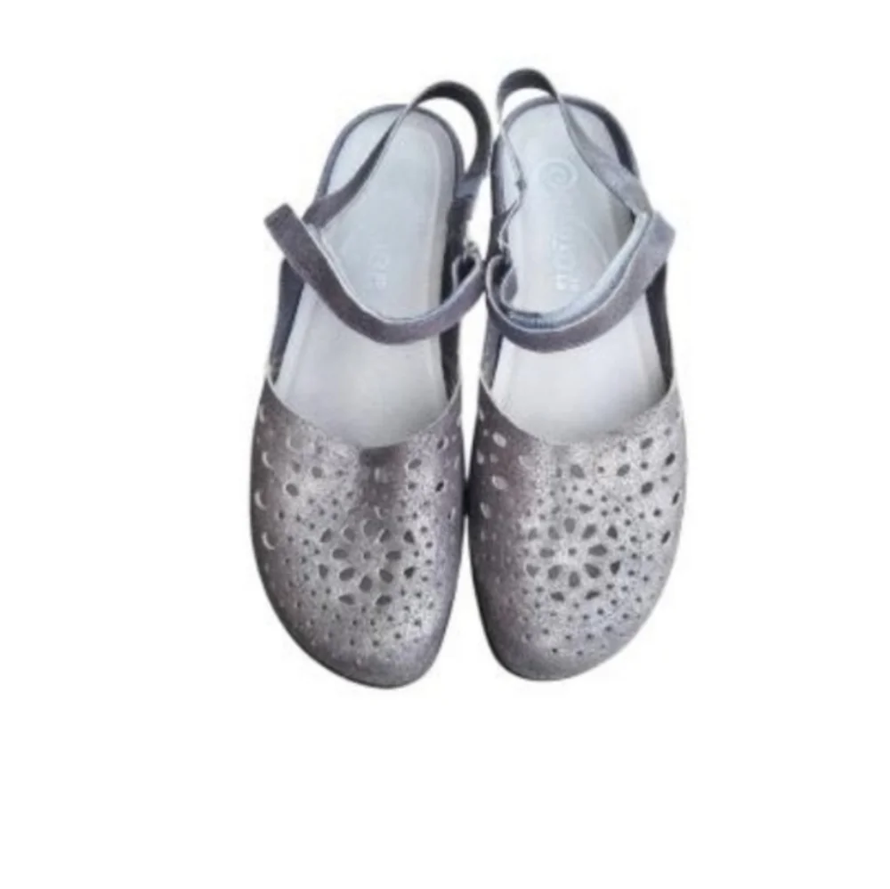 39 NAOT Arataki Gray Shimmer Slingback Flat Sandal Clog Loafer Women 8 to 8.5 - Picture 8 of 16